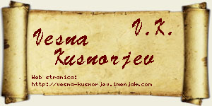 Vesna Kušnorjev vizit kartica